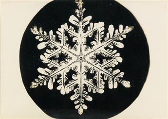 BENTLEY, WILSON A. (1865-1931) A pair of photographs of snowflakes.